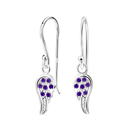 Silver Wing Cubic Zirconia Earrings - Wholesale - 4535 Silver Wing Cubic Zirconia Earrings - Wholesale - 4535