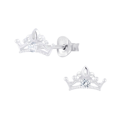 Silver Crown Stud Earrings - Wholesale - 6682 Silver Crown Stud Earrings - Wholesale - 6682