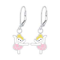 Silver Ballerina Lever Back Earrings - Wholesale - 7009 Silver Ballerina Lever Back Earrings - Wholesale - 7009