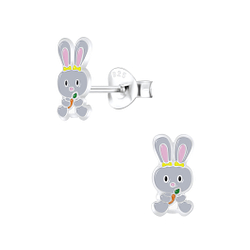 Silver Rabbit Stud Earrings - Wholesale - 7290
