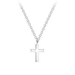 Silver Cross Necklace - Wholesale - 7165