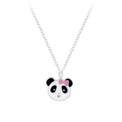 Silver Panda Necklace - Wholesale - 7212 Silver Panda Necklace - Wholesale - 7212