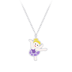 Silver Ballerina Necklace - Wholesale - 7381 Silver Ballerina Necklace - Wholesale - 7381