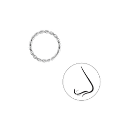 10mm Silver Twisted Continuous Ring - Wholesale - 7189