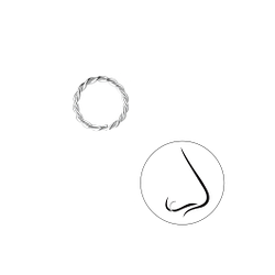 8mm Silver Twisted Continuous Ring - Wholesale - 7188