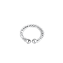 Silver Twisted Ear Cuff - Wholesale - 7915