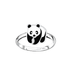 Silver Panda Adjustable Ring - Wholesale - 8560 Silver Panda Adjustable Ring - Wholesale - 8560