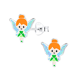 Silver Fairy Stud Earrings - Wholesale - 9042