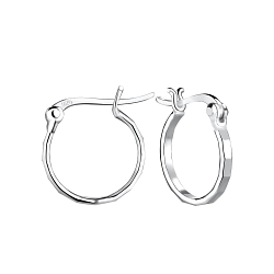 14mm Silver French Hoop Earrings - Wholesale - 8462 14mm Silver French Hoop Earrings - Wholesale - 8462