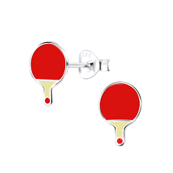 Silver Table Tennis Stud Earrings - Wholesale - 9066