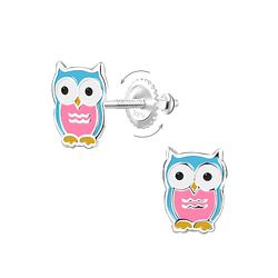 Silver Owl Screw Back Earrings - Wholesale - 9365 Silver Owl Screw Back Earrings - Wholesale - 9365