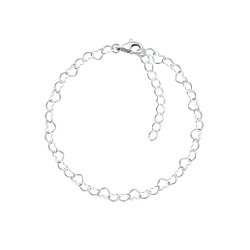 18cm Silver Heart Bracelet - Wholesale - 8809