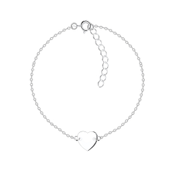 Silver Heart Bracelet - Wholesale - 11208 Silver Heart Bracelet - Wholesale - 11208