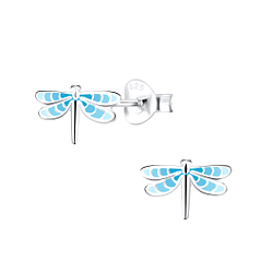 Silver Dragonfly Stud Earrings - Wholesale - 9390