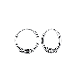 12mm Silver Bali Hoops - Wholesale - 9604 12mm Silver Bali Hoops - Wholesale - 9604