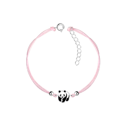 Silver Panda Cord Bracelet - Wholesale - 9915 Silver Panda Cord Bracelet - Wholesale - 9915