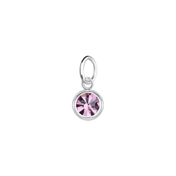 5mm Round Crystal Silver Pendant - Wholesale - 10652