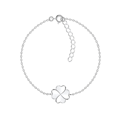 Silver Clover Bracelet - Wholesale - 11347