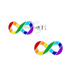 Silver Infinity Stud Earrings - Wholesale - 10367 Silver Infinity Stud Earrings - Wholesale - 10367