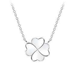 Silver Clover Necklace - Wholesale - 11793