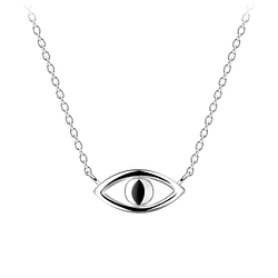Silver Evil Eye Necklace - Wholesale - 11355