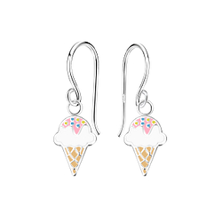 Silver Ice Cream Earrings - Wholesale - 11993