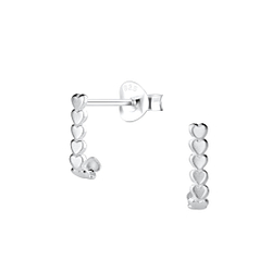 Silver Heart Stud Earrings - Wholesale - 11935 Silver Heart Stud Earrings - Wholesale - 11935