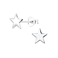 Silver Star Stud Earrings - Wholesale - 11916
