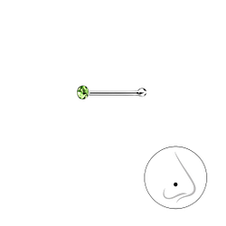 1.5mm Round Crystal Silver Nose Stud With Ball - Wholesale - 3307