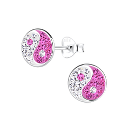 Silver Yin Yang Stud Earrings - Wholesale - 13934 Silver Yin Yang Stud Earrings - Wholesale - 13934