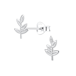 Silver Leaf Stud Earrings - Wholesale - 14058 Silver Leaf Stud Earrings - Wholesale - 14058