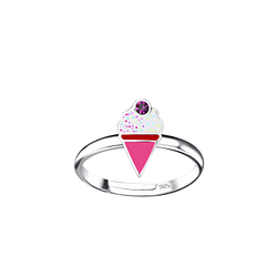Silver Ice Cream Adjustable Ring - Wholesale - 20204