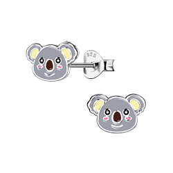 Silver Koala Stud Earrings - Wholesale - 15726