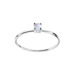 3mm Opal Silver Ring - Wholesale - 15770 3mm Opal Silver Ring - Wholesale - 15770
