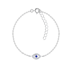 Silver Evil Eye Bracelet - Wholesale - 16336 Silver Evil Eye Bracelet - Wholesale - 16336