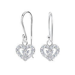 Silver Heart Earrings - Wholesale - 16344 Silver Heart Earrings - Wholesale - 16344
