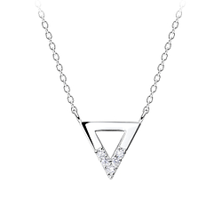Silver Triangle Necklace - Wholesale - 16451 Silver Triangle Necklace - Wholesale - 16451