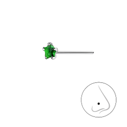 3mm Star Glass Silver Nose Stud - Wholesale - 18450