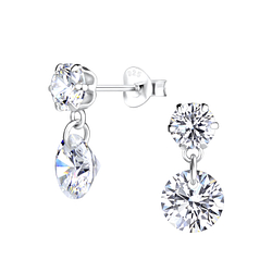 Silver Sparkling Stud Earrings - Wholesale - 16485 Silver Sparkling Stud Earrings - Wholesale - 16485
