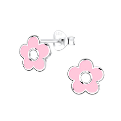 Silver Flower Stud Earrings - Wholesale - 16519