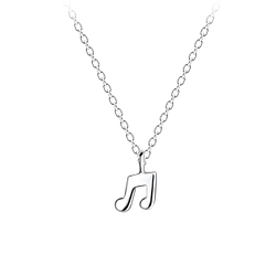 Silver Music Note Necklace - Wholesale - 16516 Silver Music Note Necklace - Wholesale - 16516