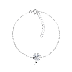 Silver Clover Bracelet - Wholesale - 17121