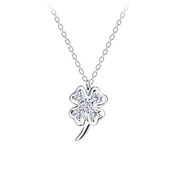 Silver Clover Necklace - Wholesale - 9783