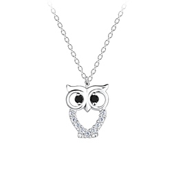 Silver Owl Necklace - Wholesale - 17009 Silver Owl Necklace - Wholesale - 17009