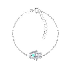 Silver Hamsa Bracelet - Wholesale - 17349 Silver Hamsa Bracelet - Wholesale - 17349