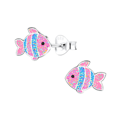 Silver Fish Stud Earrings - Wholesale - 17304 Silver Fish Stud Earrings - Wholesale - 17304
