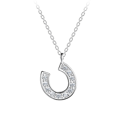Silver Horseshoe Necklace - Wholesale - 17401 Silver Horseshoe Necklace - Wholesale - 17401
