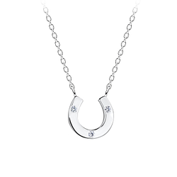 Silver Horseshoe Necklace - Wholesale - 17402 Silver Horseshoe Necklace - Wholesale - 17402