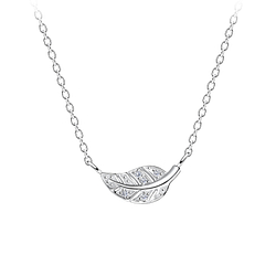 Silver Leaf Necklace - Wholesale - 17409 Silver Leaf Necklace - Wholesale - 17409