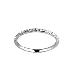 Silver Hammered Ring - Wholesale - 19278 Silver Hammered Ring - Wholesale - 19278